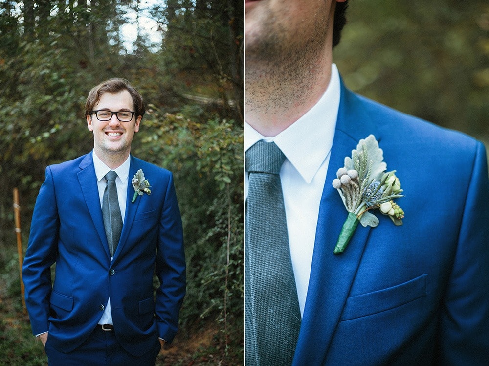 groom in blue suit
