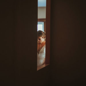 bride through window