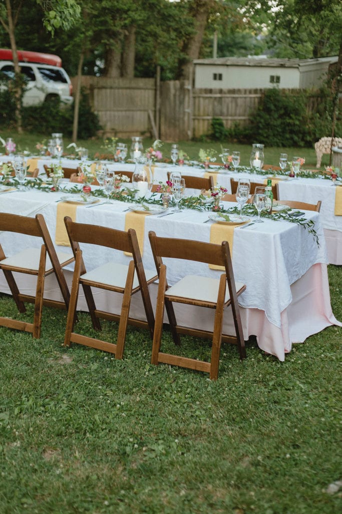midway ky backyard wedding reception table detail